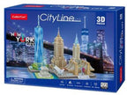 Cubic fun 3d-puzzel city line new york city - 123 stukjes - vanaf 8 jaar