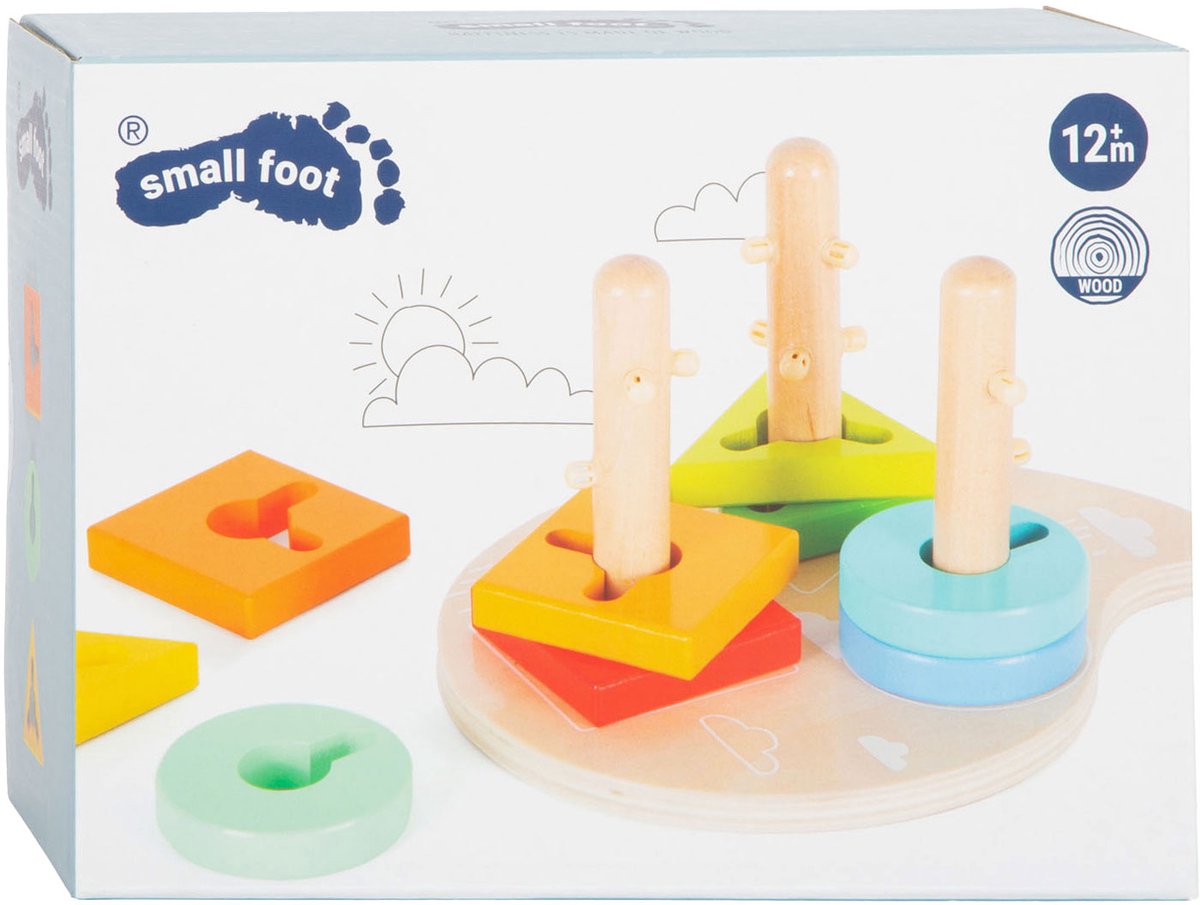 Small Foot - houten vormen en sorterten motoriek stapelspeelgoed 10dlg.