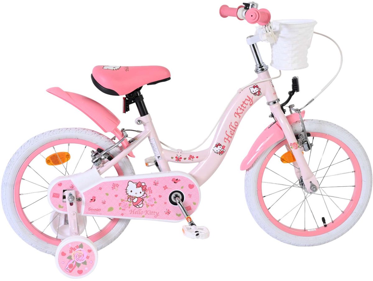 Volare - Hello kitty kinderfiets - meisjes - 16 inch - roze - twee handremmen