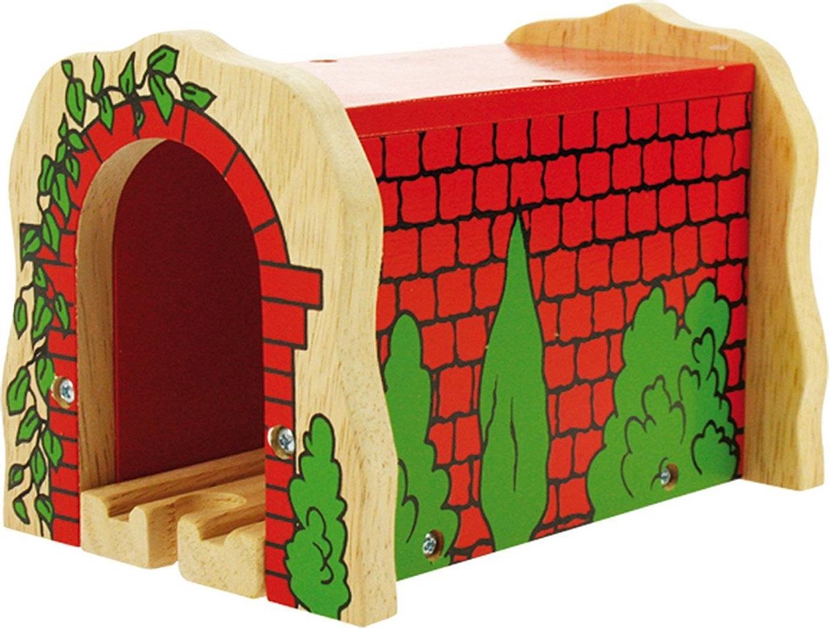 Bigjigs houten rails - rode tunnel