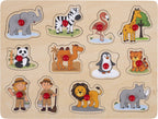 Engelhart - Engelhart Noppenpuzzel dierentuin - 12 stuks