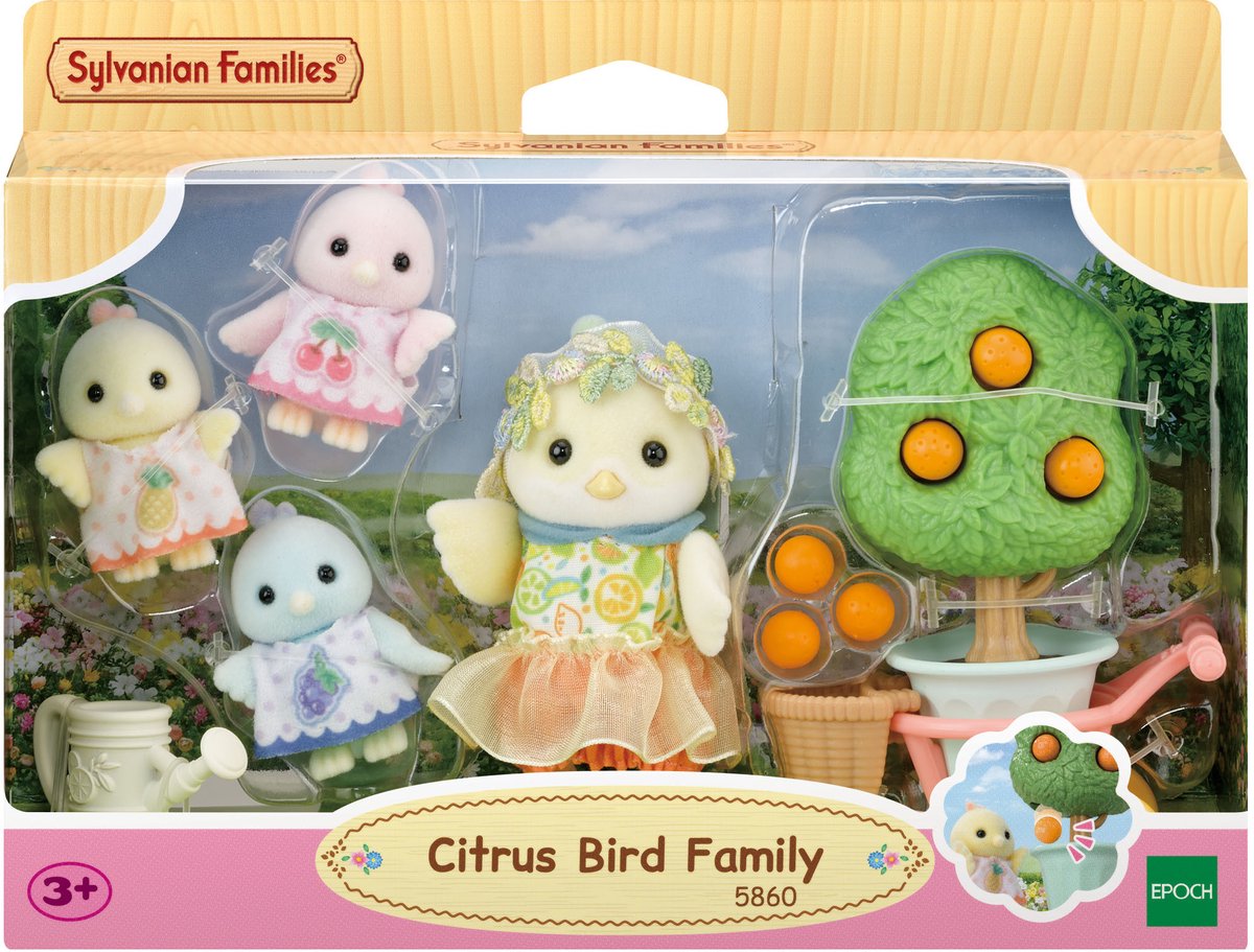 Sylvanian Families - Sylvanian Families 5860 familie citroenvogel- fluweelzachte speelfiguren voor in poppenhuis