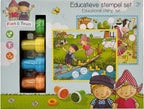 Bambolino - Bambolino Fien & teun creatieve stempelset stempels en gekleurde kaarten - creatief educatief speelgoed - boerderij speelgoed - vanaf 3 jaar - toys