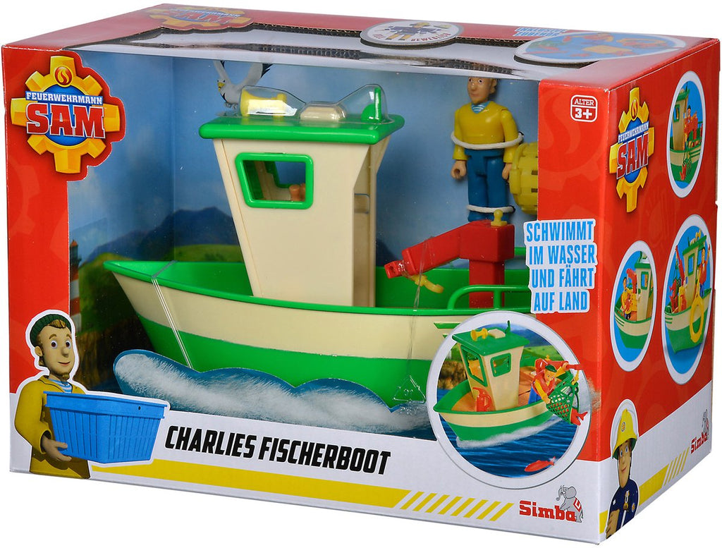 Simba brandweerman sam charlies vissersboot met figuur