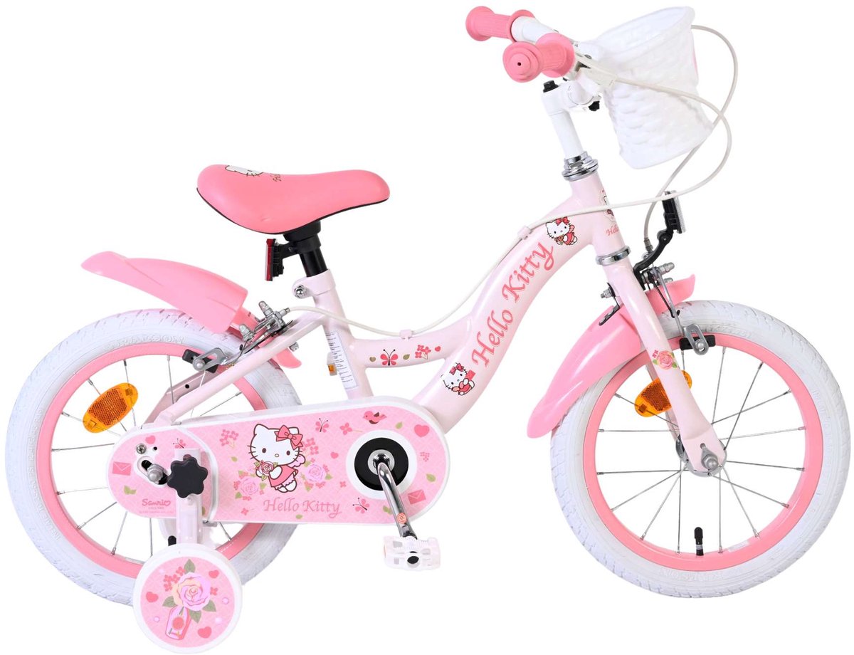 Volare - Hello kitty kinderfiets - meisjes - 14 inch - roze - twee handremmen