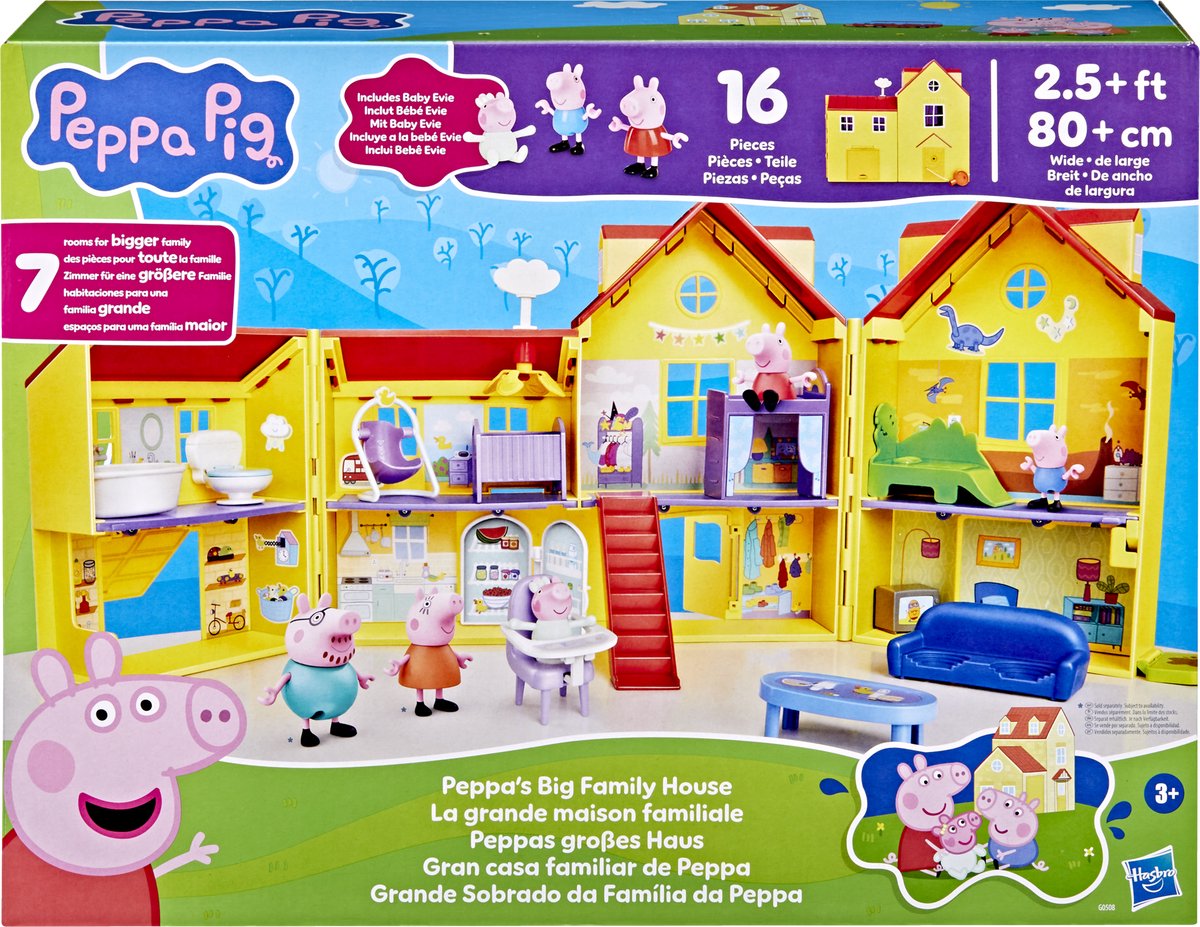 Hasbro peppa pig peppa's grote familiehuis - 16dlg.