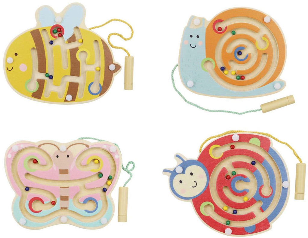 Playwood houten magneet labyrint lente dier