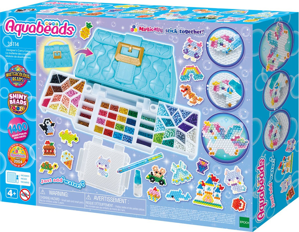 Aquabeads - Aquabeads ontwerp studio ( tas)- complete knutselset 1400 parels in 48 kleuren-inclusief handige meeneemtas en sorteerbak