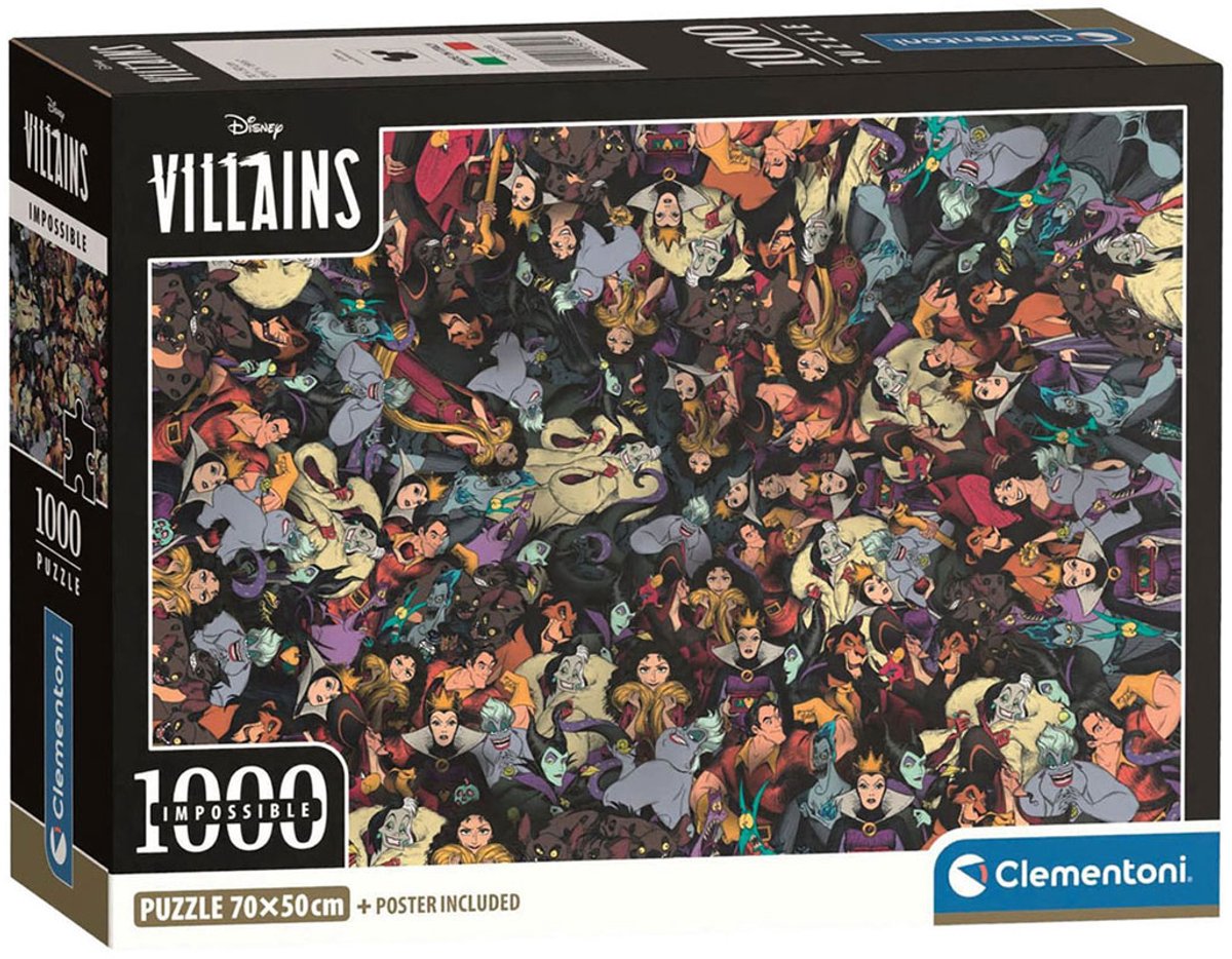 Clementoni - legpuzzel disney villains onmogelijk - 1000st.