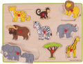 Bigjigs houten knoppuzzel safari - 9 stukjes