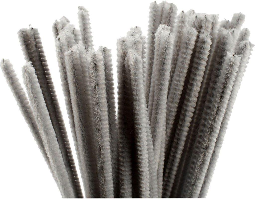 Creativ company chenille grijs 30cm, 50st.
