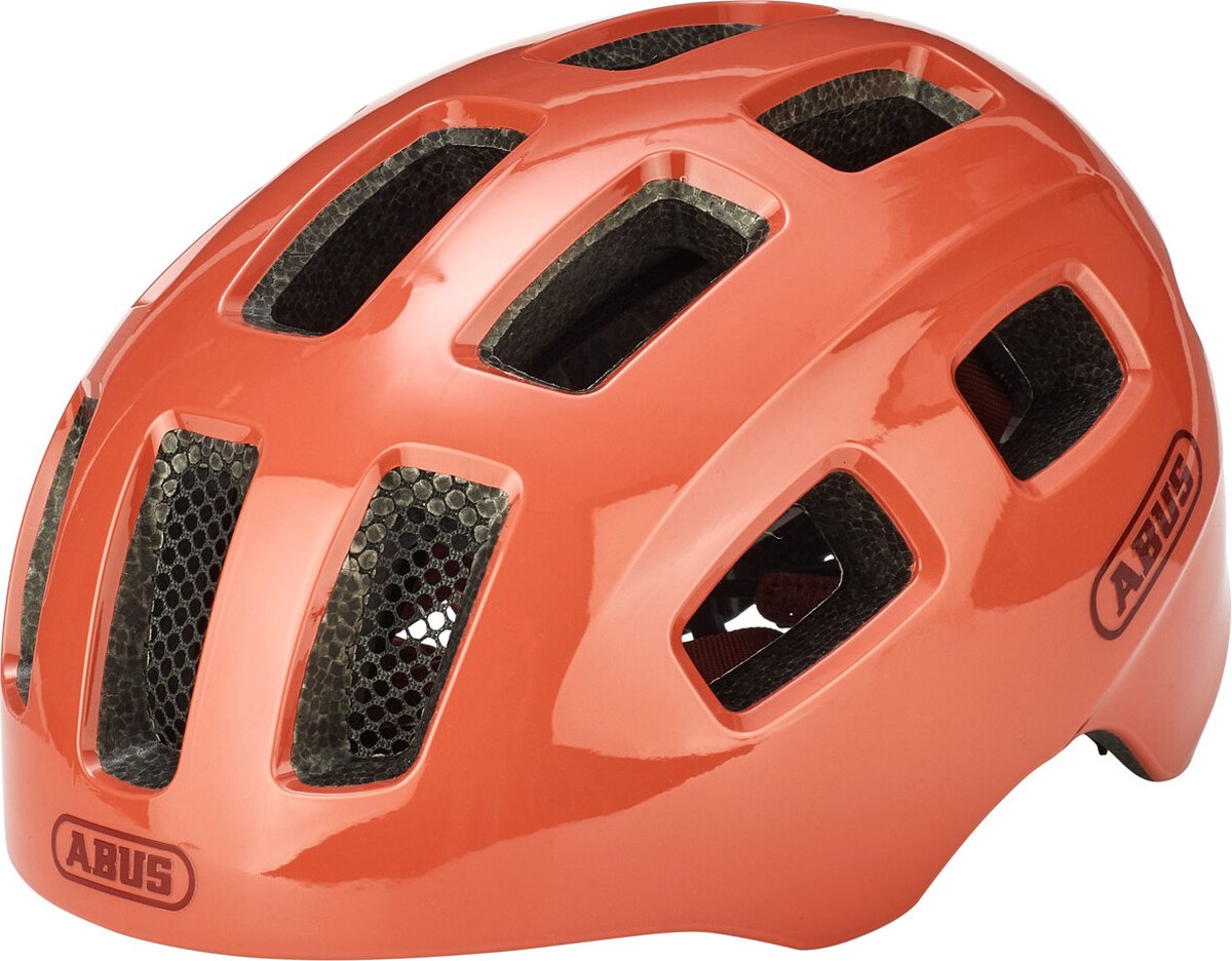ABUS - ABUS Fietshelm youn-i 2.0 living coral m - 52-57 cm - pink - geschikt voor gebruik op elektrische fietsen - stadsfietsen - 260 g