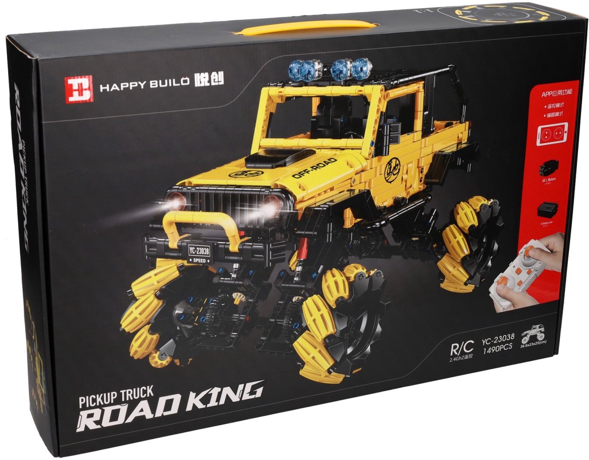 Lobbes Speelgoed- Lobbes SpeelgoedHappy build bestuurbare rc bouwsteentjes set pickup truck - 1490dlg.