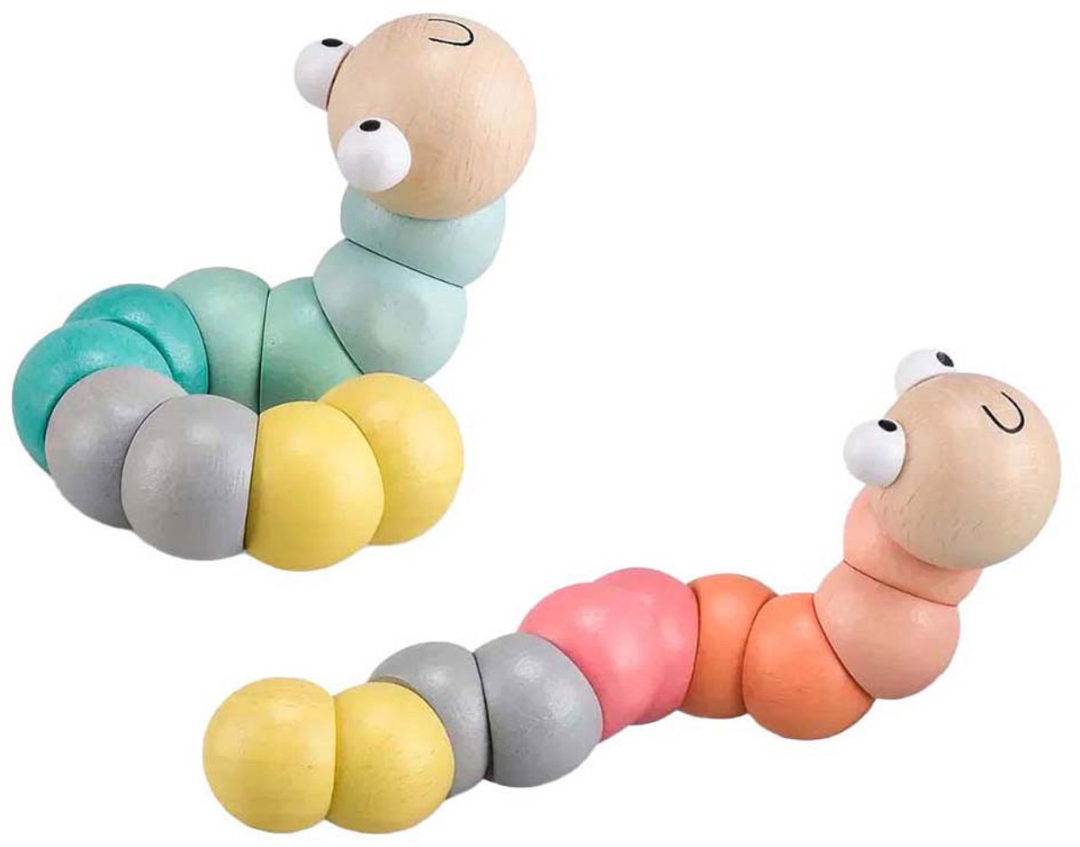 Bigjigs houten wormpje - pastel