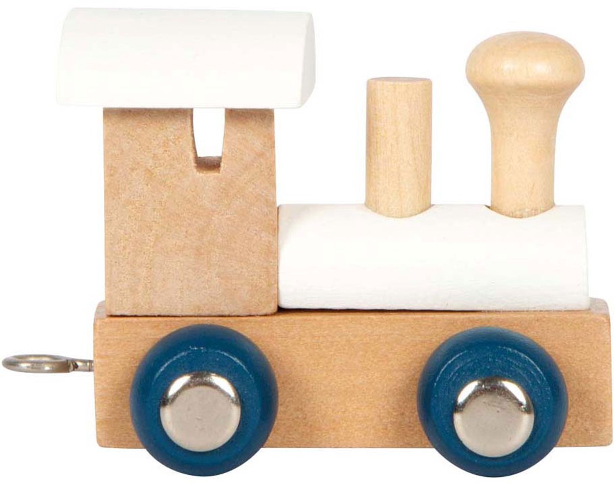 Small Foot - houten lettertrein polar - locomotief wit - 12