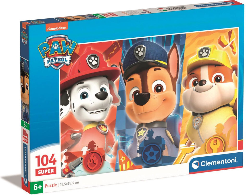 Clementoni - legpuzzel super color paw patrol close up 104 stuks