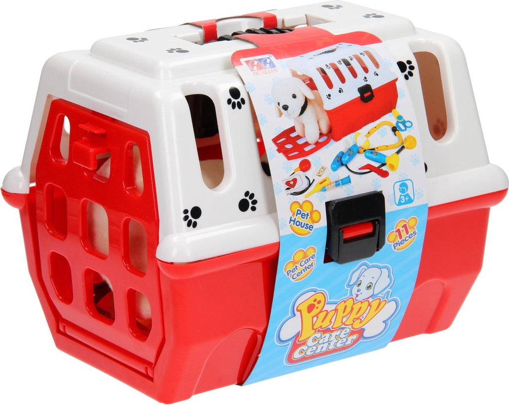 Lobbes Speelgoed- Lobbes SpeelgoedHond in reismand dierenarts speelset