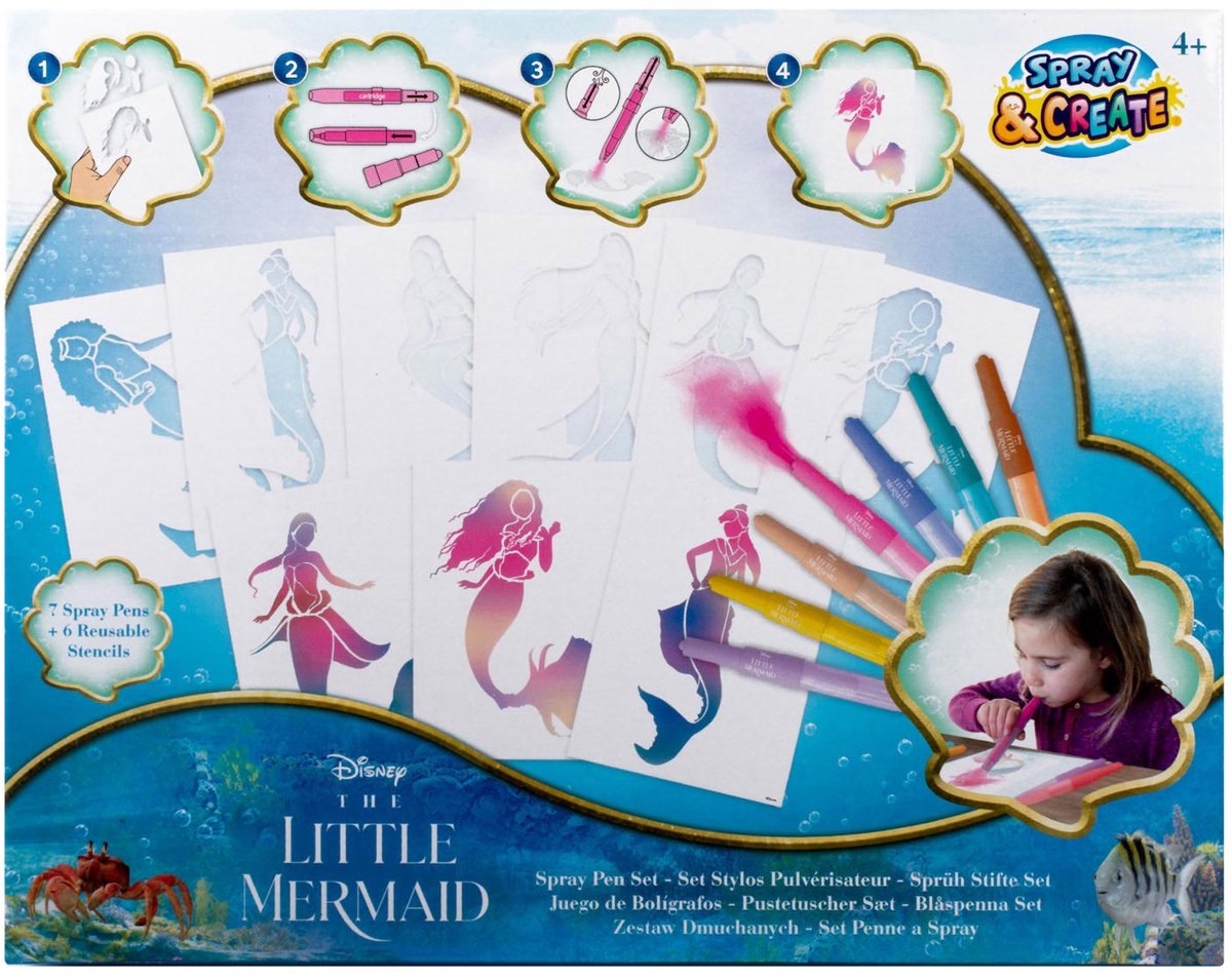 Disney - The little mermaid blaaspennen set