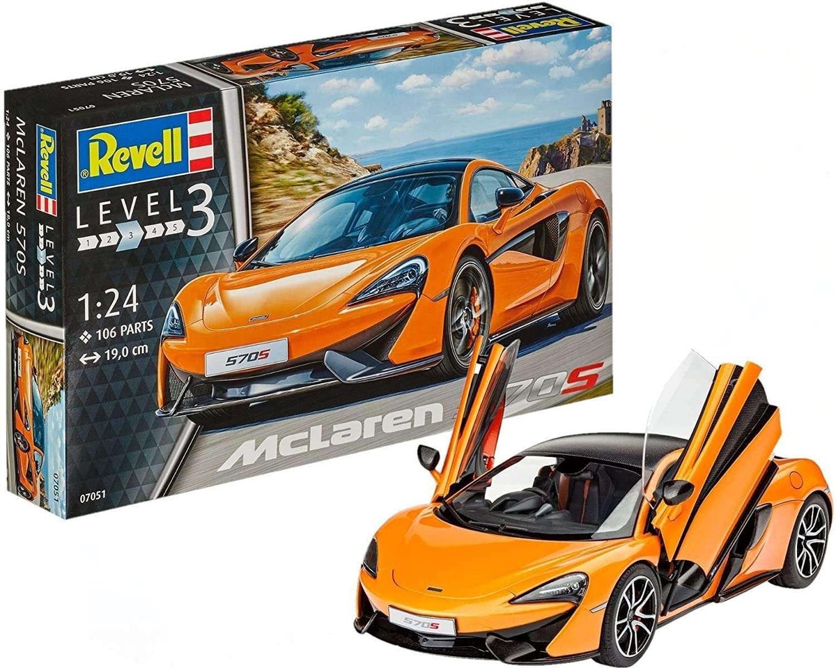 Revell - modelbouwpakket militaire voertuigen - 07051 mclaren 570s - britse sportauto plastic - 1:24 - modelbouw