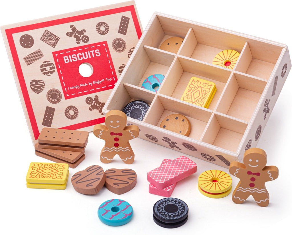 Bigjigs toys - houten box met koekjes