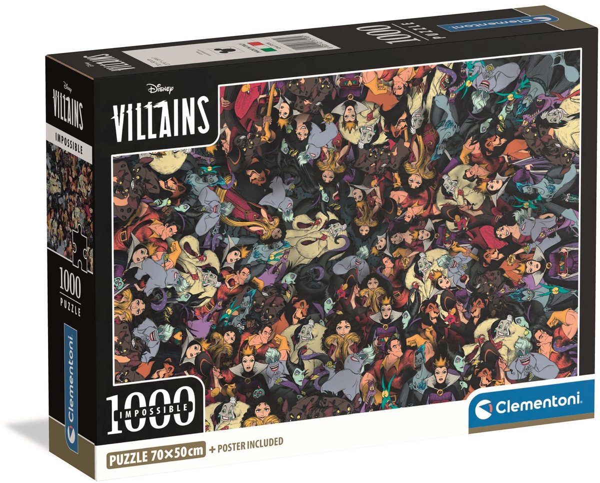 Clementoni legpuzzel disney villains onmogelijk - 1000st.