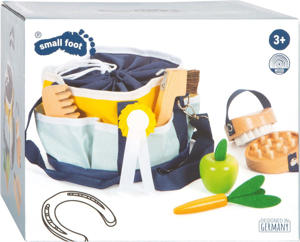 Small Foot - houten paardenverzorgingsset met tas 8dlg.