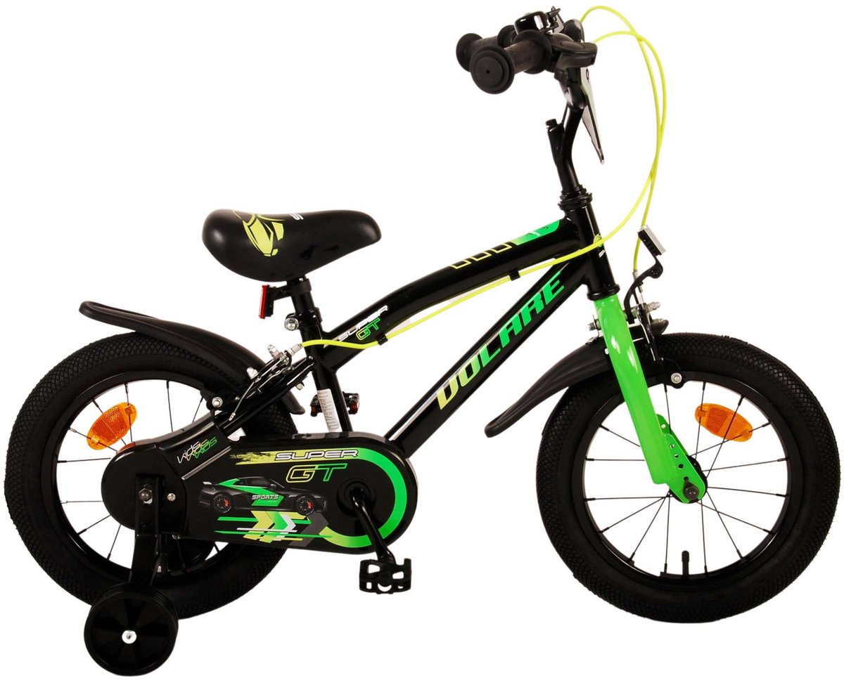 Volare - super gt kinderfiets - jongens - 14 inch - groen - twee handremmen