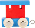 Small Foot - houten lettertrein wagon rood/blauw - 12 stuks