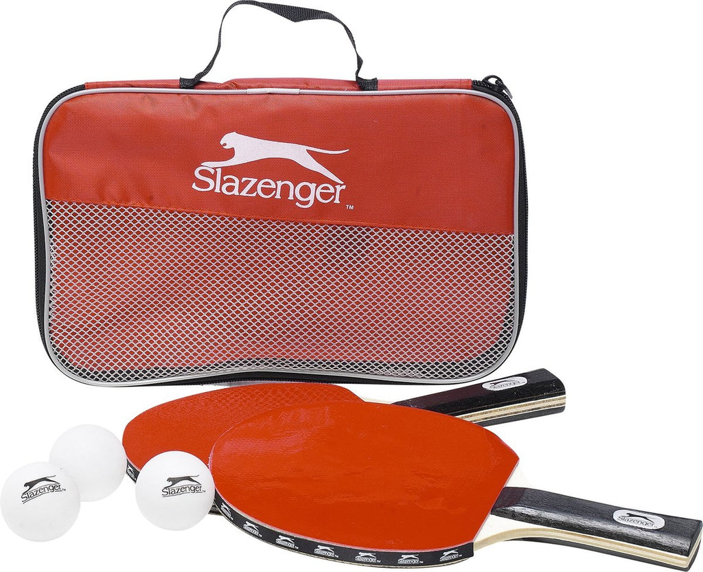 Slazenger tafeltennis set 6-delig - met 4 pingpongballen en 2 tafeltennisbatjes - pingpongset met opbergtas