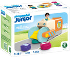 PLAYMOBIL - PLAYMOBIL junior duw- en grijpvuilniswagen - 71774