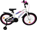 Volare - lily kinderfiets - meisjes - 18 inch - wit roze paars - twee handremmen