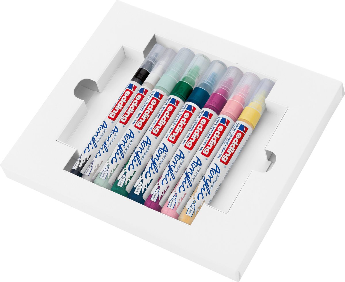 Edding - Edding acrylverf starter set nordic - 8 acryl markers - watervast - inclusief a6-briefkaartenset