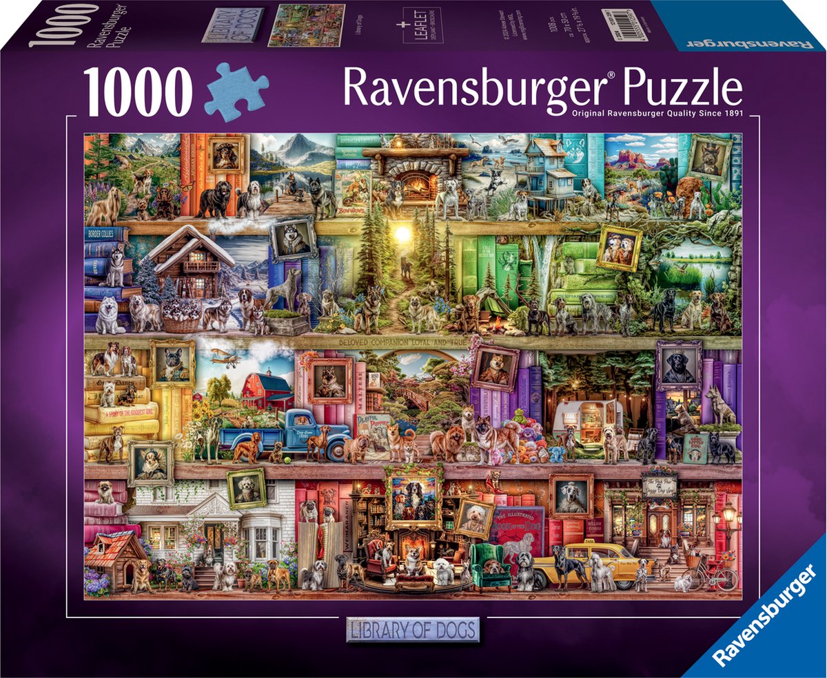 Ravensburger - legpuzzel the library of dogs 1000st.
