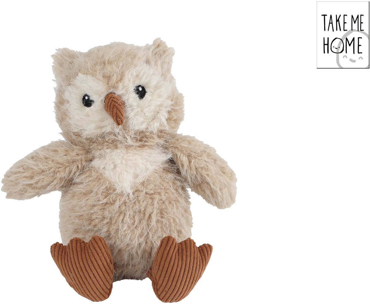 Take Me Home - Take Me Home knuffel uil pluche 20cm bruin speelgoed.