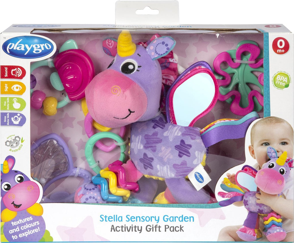Playgro - gro Sensorische stella eenhoorn ontdek en speel geschenkset