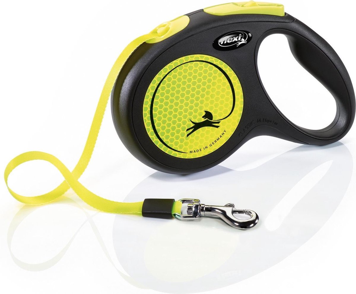 Flexi - rollijn new classic neon tape zwart / geel
