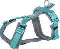 Trixie - hondentuig premium trekking aqua blauw / grafiet grijs