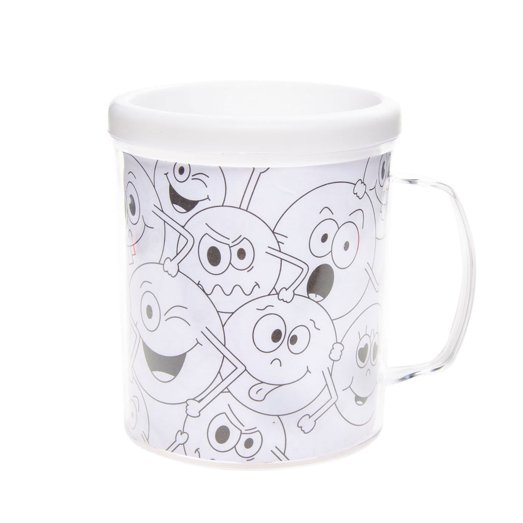 Duckiez kleur je eigen beker smiley 10 cm | 24 stuks