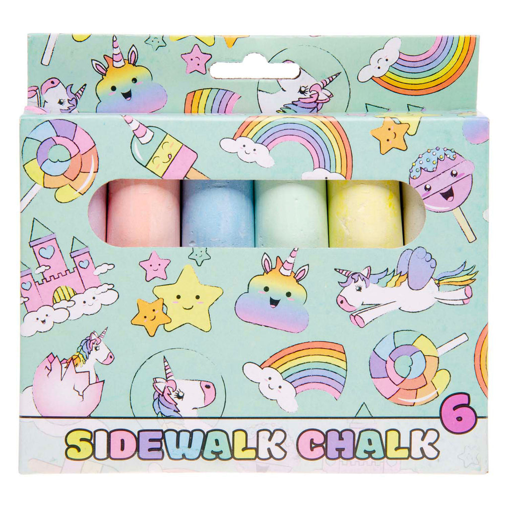 Duckiez - Duckiez Stoepkrijt eenhoorn 6 stuks