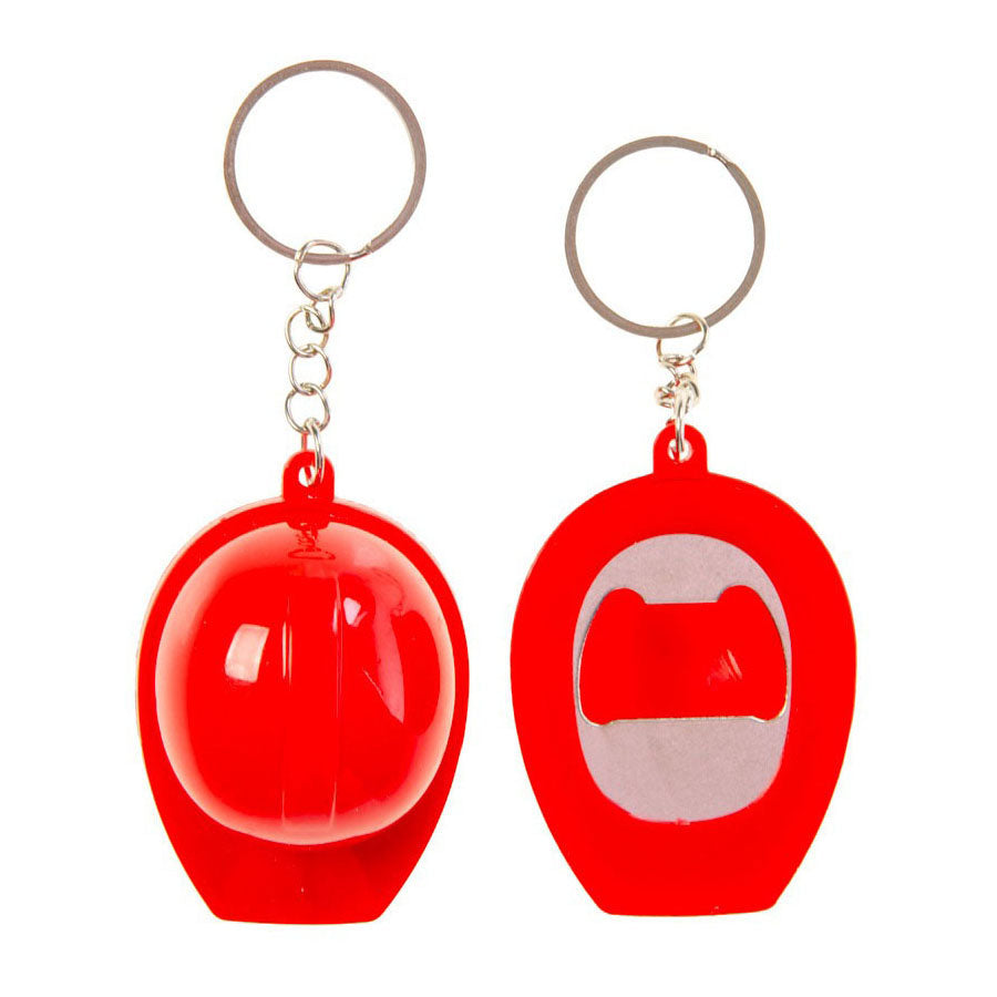 Duckiez sleutelhanger gekleurde helm met flessenopener