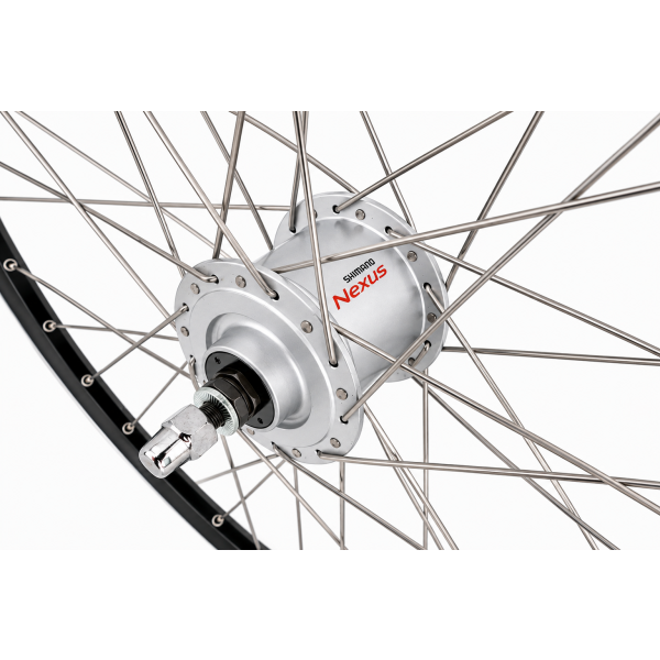 Shimano voorwiel 28 x 1 4'' aluminium zac 2000 velg - dh-c3000-3n naafdynamo - velgrem - zwart zilver