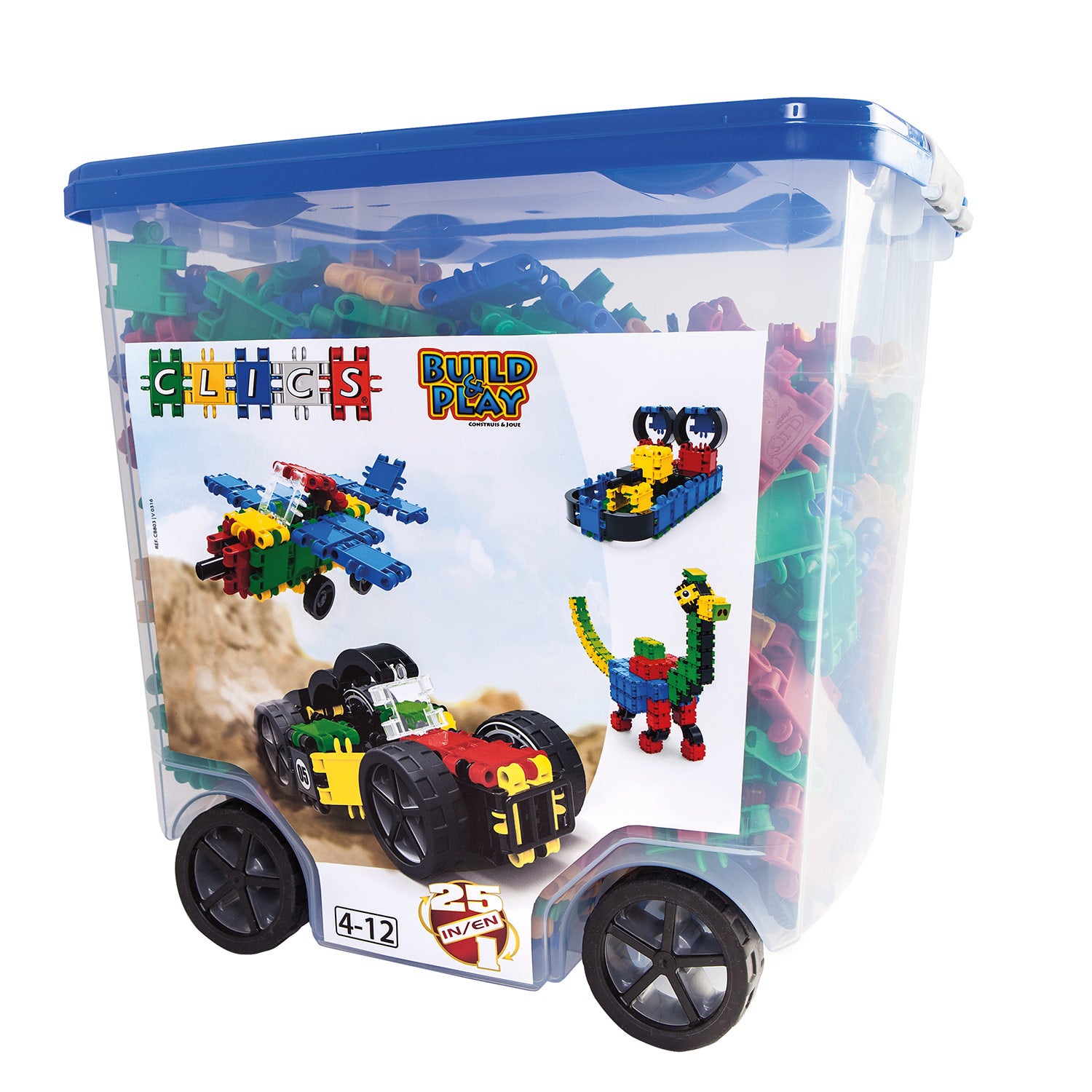Clics - Clics rolbox bouwblokken - bouwset 25in1