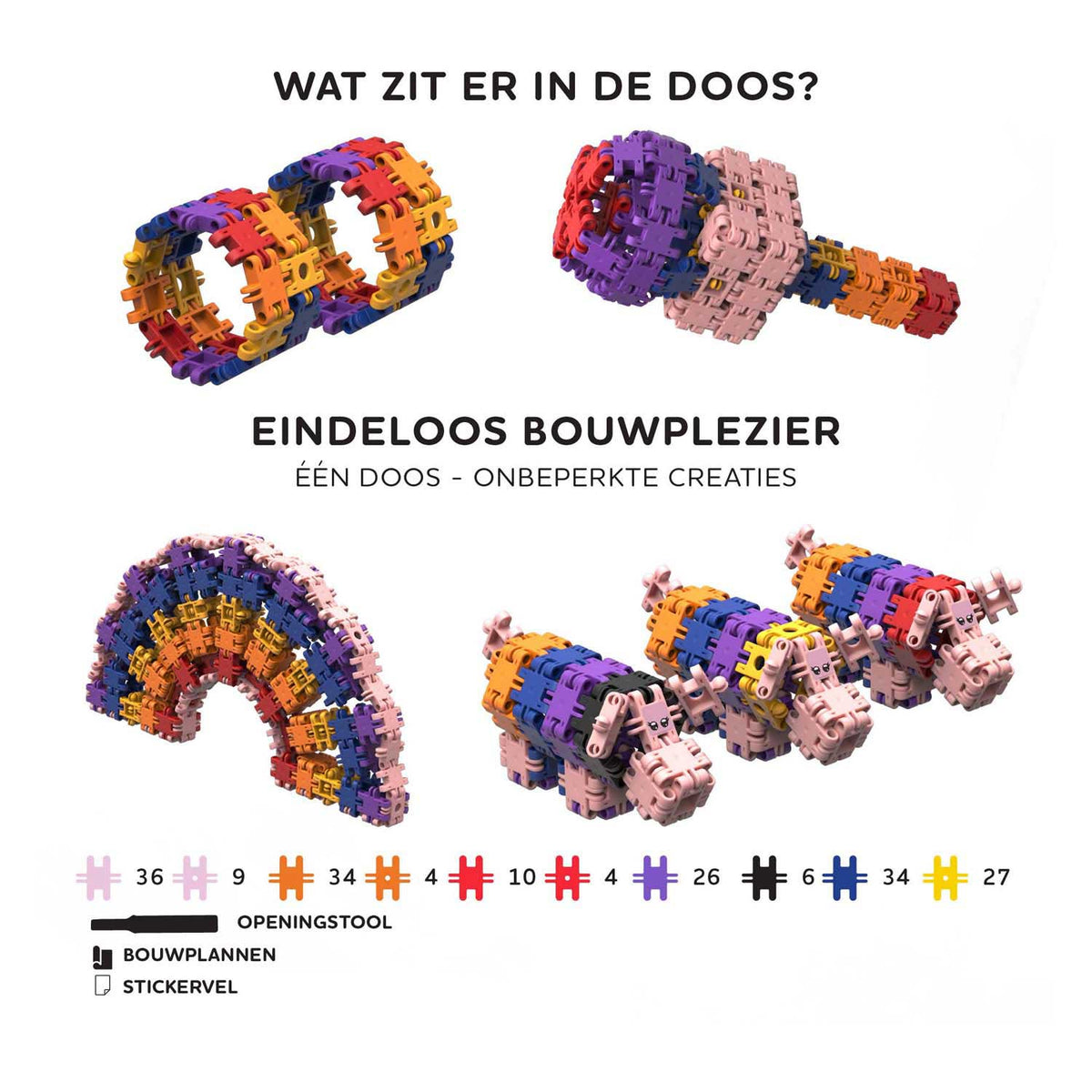 Clics nano – k3 builders 190 piece set – 5 in 1 bouwblokken – speelgoed gemaakt van 100% recycled plastic – speelgoed 8, 9, 10, 11, 12 jaar – constructie speelgoed