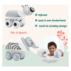 Magimals wheely safari box -interactieve magnetische dieren op wielen (6 stuks). leuk en creatief speelgoed, perfect voor in bad of onderweg!