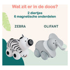 Magimals wheely safari box -interactieve magnetische dieren op wielen (6 stuks). leuk en creatief speelgoed, perfect voor in bad of onderweg!