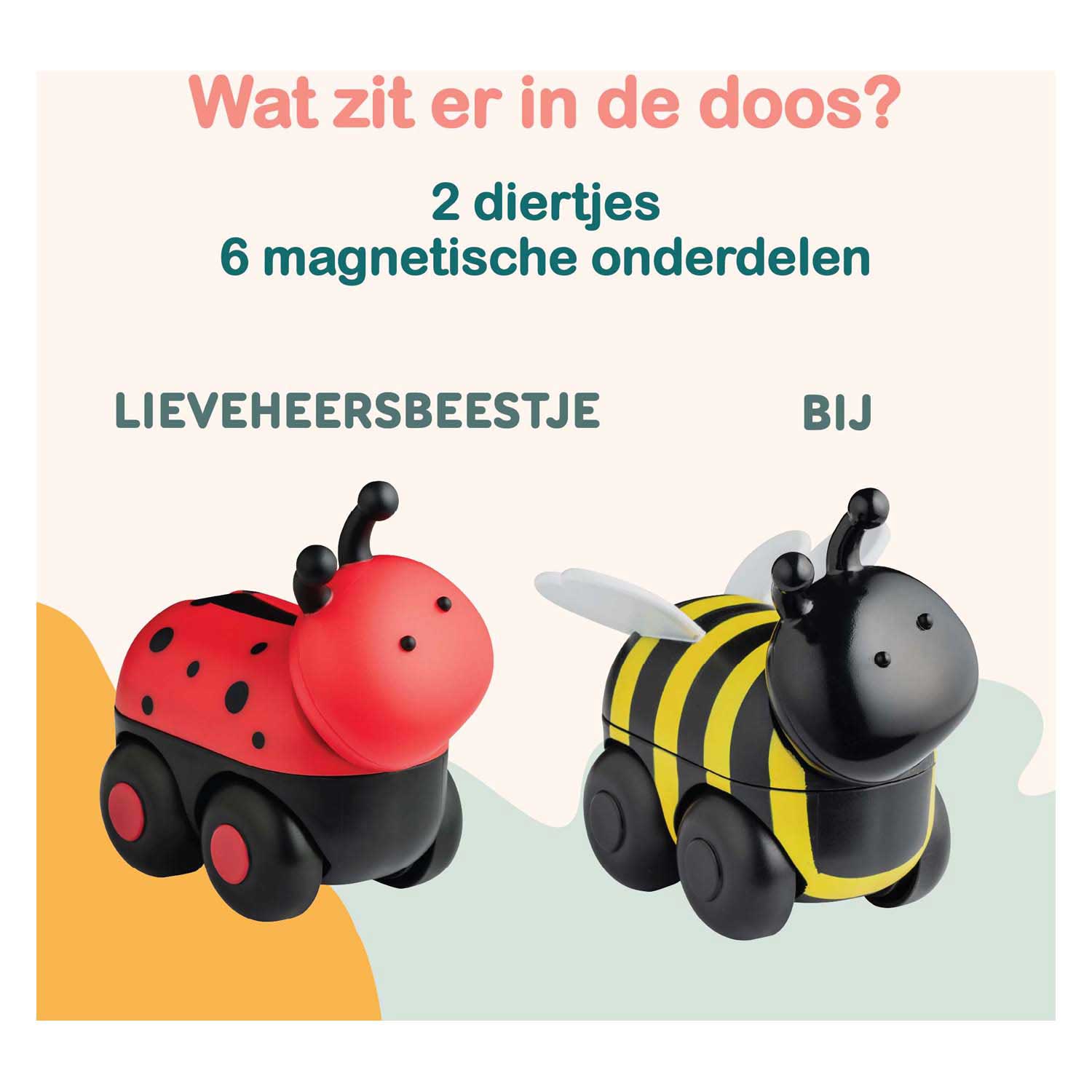 Magimals - Magimals wheely insects box-interactieve & magnetische dieren op wielen (6 stuks). leuk en creatief speelgoed perfect voor in bad of onderweg!