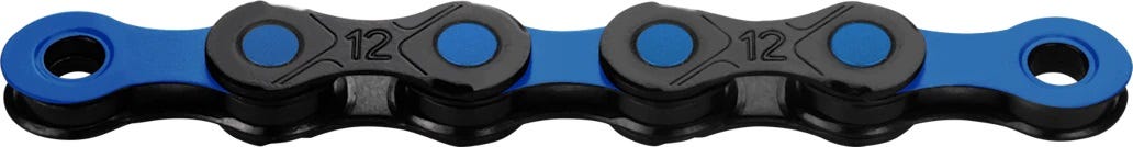 Kmc ketting dcl12 waxed 12 speed 126 links zwart blauw incl. missinglink