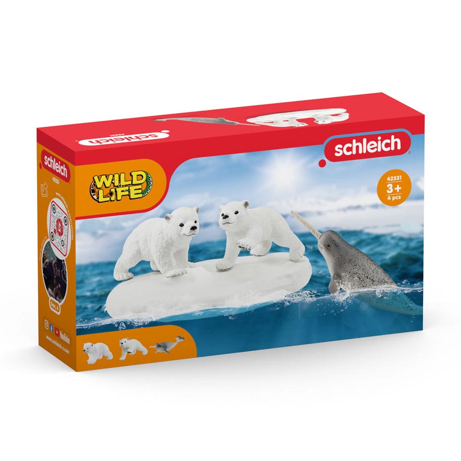 Schleich wild life - ijsberen glijfeestje speelfiguur