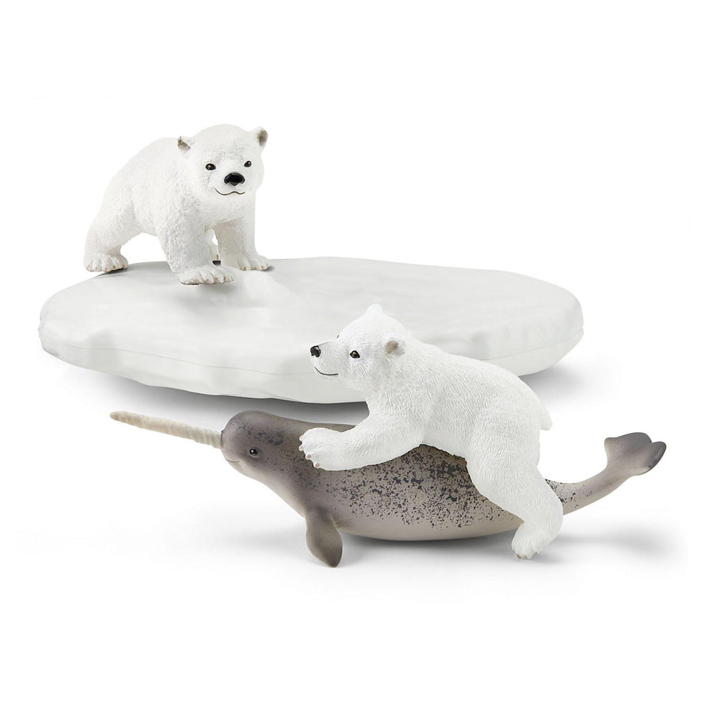 Schleich wild life - ijsberen glijfeestje speelfiguur