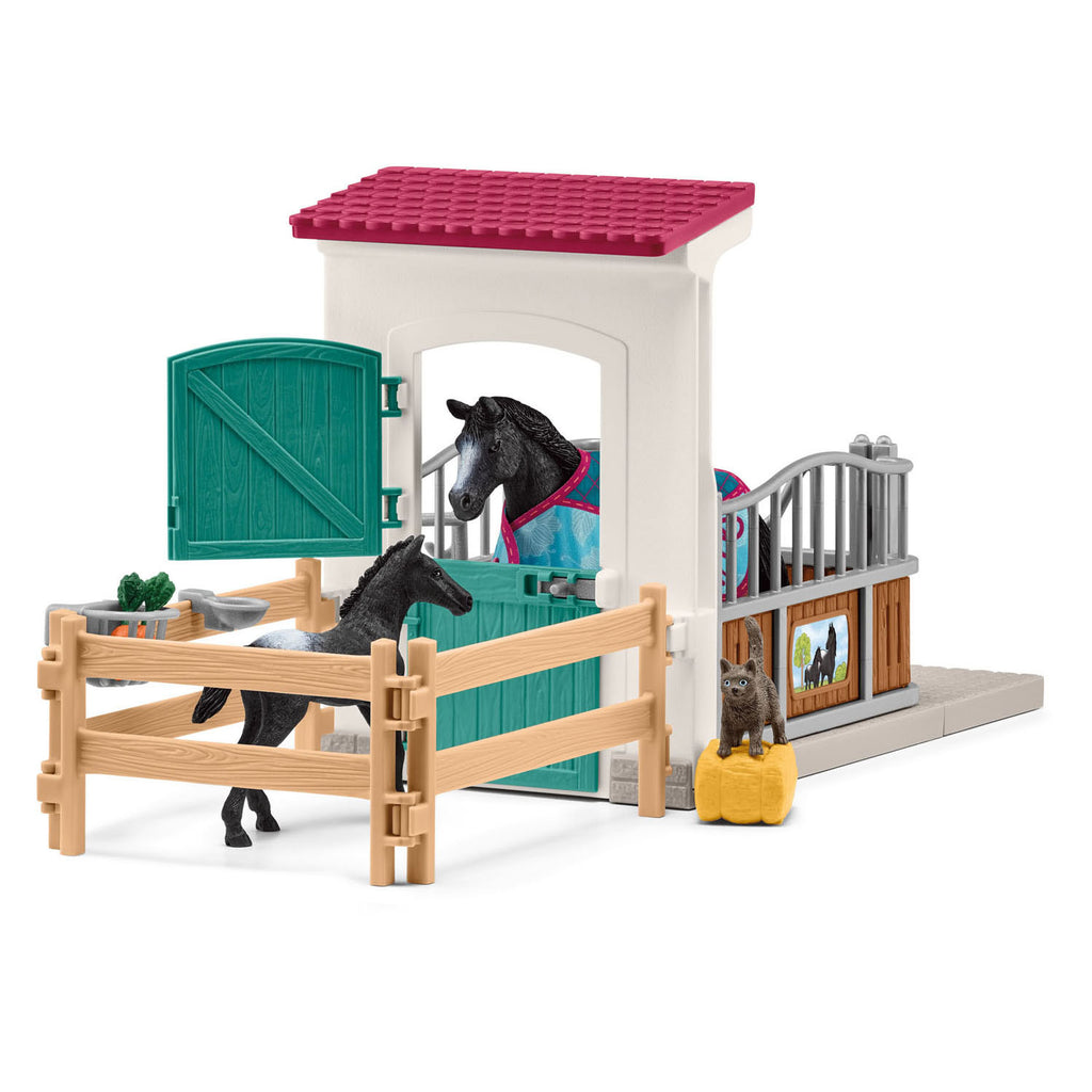 Schleich - horse club paardenbox met merrie en veulen - 42611